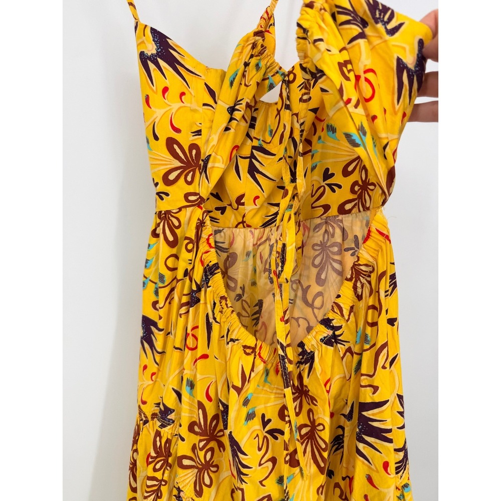 A.L.C. Arit Yellow Floral Maxi Dress Open Back Size 00 - Picture 8 of 8